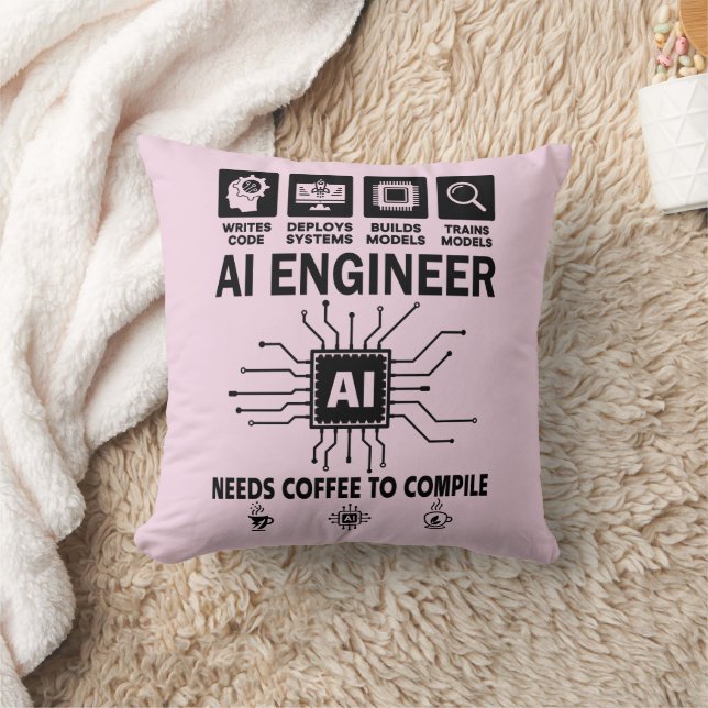 Funny AI Engineer Coding Programmer Developer Tech Cushion (Blanket)