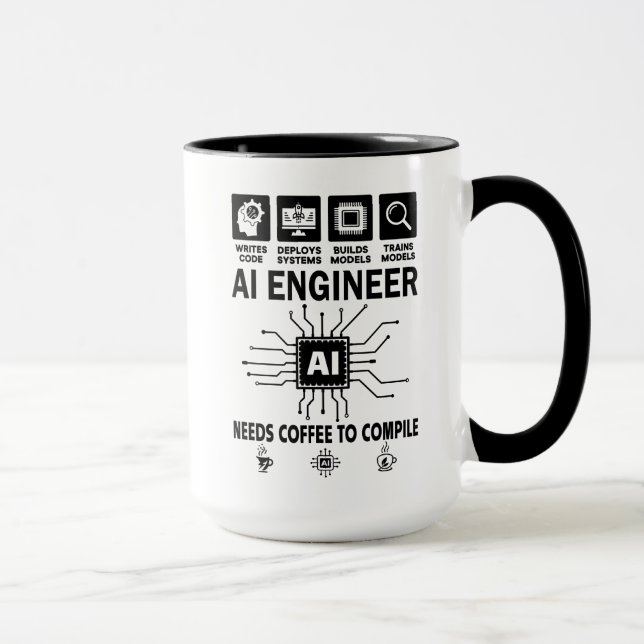 Funny AI Engineer Coding Programmer Developer Tech Mug (Right)