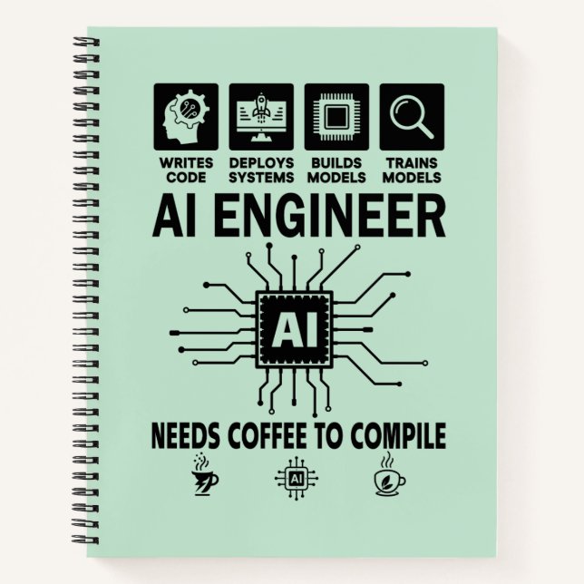 Funny AI Engineer Lover Needs Coffee To Compile Notebook (Front)