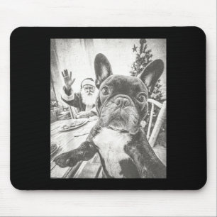 Funny Ai French Bulldog Selfie With Santa Claus Ch Mouse Mat