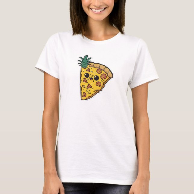 Funny AI generated Pineapple Pizza T-Shirt (Front)