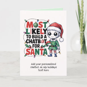 Funny Ai Santa Chatbot Greeting Card Corporate