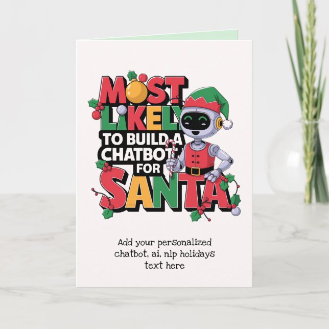 Funny Ai Santa Chatbot Greeting Card Corporate (Front)