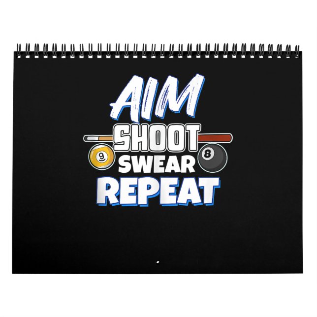 Funny Aim Pool Player Gift Billiard Balls Calendar (Cover)
