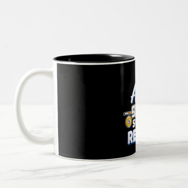 Funny Aim Pool Player Gift Billiard Balls Two-Tone Coffee Mug (Left)
