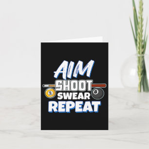 Funny Aim Pool Player Gift Billiard Card