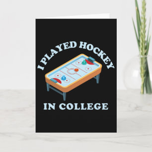 Funny Air Hockey I Played Hockey College Retro Tab Card