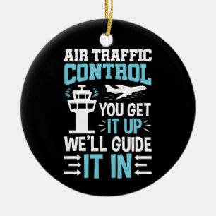 Funny Air Traffic Control You Get It Up Ceramic Tree Decoration