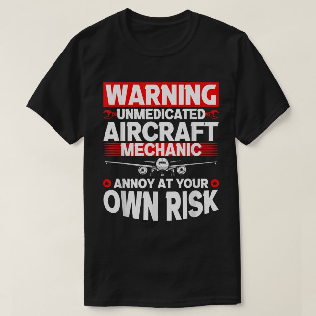 Funny Aircraft Mechanic Aeroplane Mechanic 1 T-Shirt (Design Front)