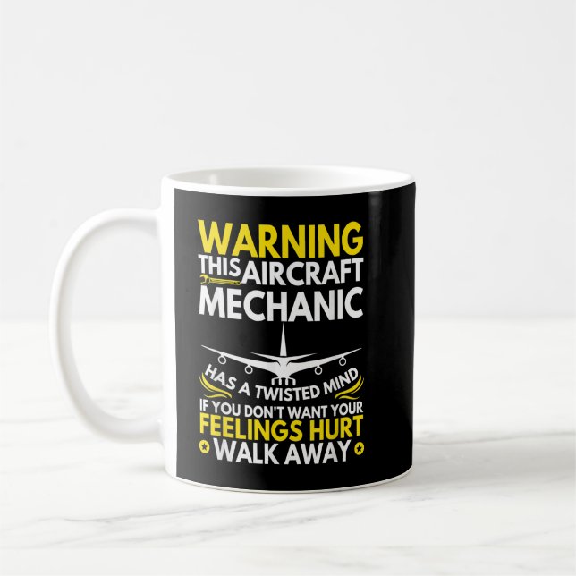Funny Aircraft Mechanic Aeroplane Mechanic Coffee Mug (Left)