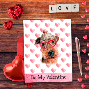 Funny Airedale Be My Valentine Dog Valentine's Day Holiday Postcard