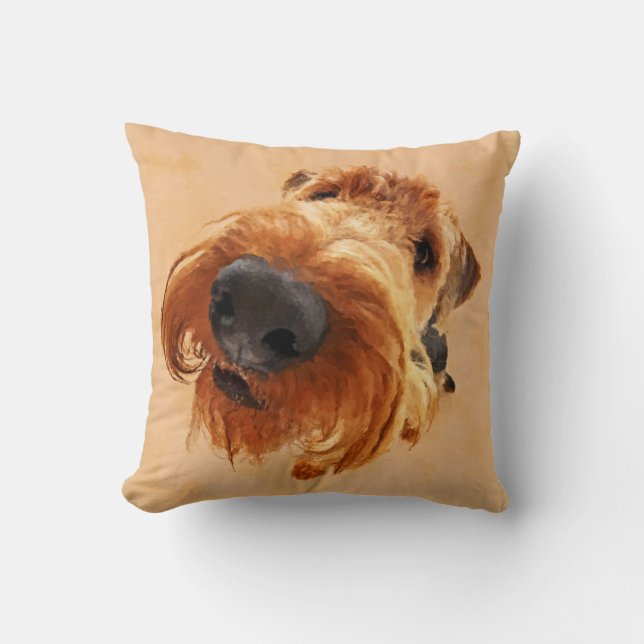 Funny  Airedale Terrier Cushion (Front)