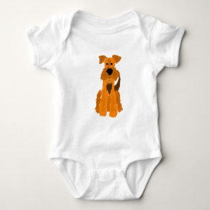 Funny Airedale Terrier Dog Art Baby Bodysuit