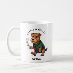 Funny Airedale Terrier Dog Business Suit Coffee  Mug