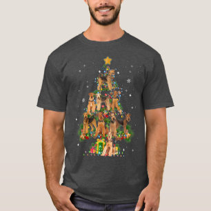 Funny Airedale Terrier Dog Christmas Tree Dog Love T-Shirt