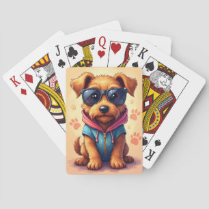 Funny Airedale Terrier Kawaii Dog Playing Cards