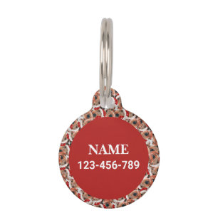 Funny Airedale Terrier Name Christmas Pattern Pet Tag