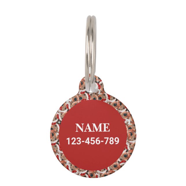 Funny Airedale Terrier Name Christmas Pattern Pet Tag (Back)