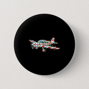 Funny Airplane Christmas Graphics Lights Lover Lon 6 Cm Round Badge