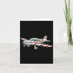 Funny Airplane Christmas Graphics Lights Lover Lon Card