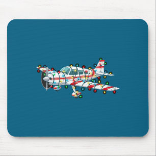 Funny Airplane Christmas Graphics Lights Lover Lon Mouse Mat
