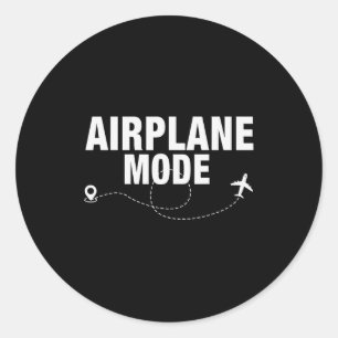 Funny Airplane Mode Flying Traveler Gift  Classic Round Sticker