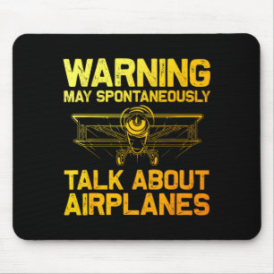 Funny Airplane Novelty For Men Women Plane Aviatio Mouse Mat