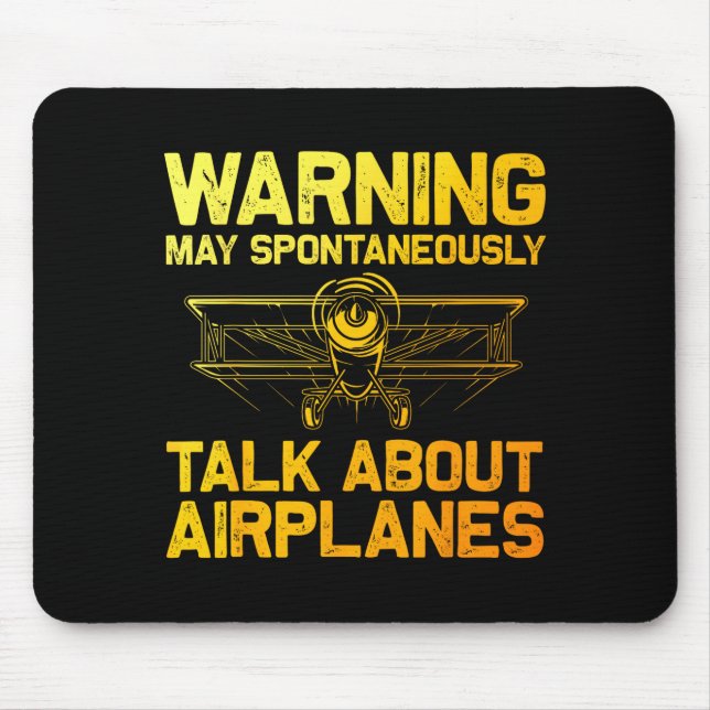 Funny Airplane Novelty For Men Women Plane Aviatio Mouse Mat (Front)