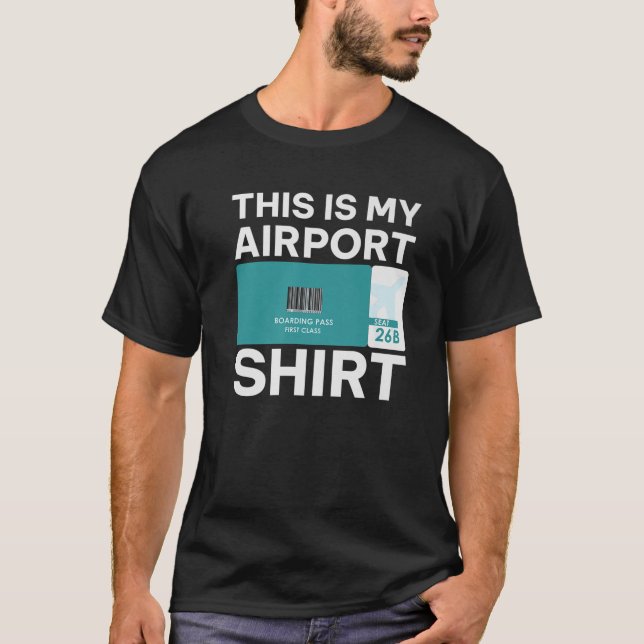 Funny Airport Boarding Pass, Funny Travelling T-Shirt (Front)