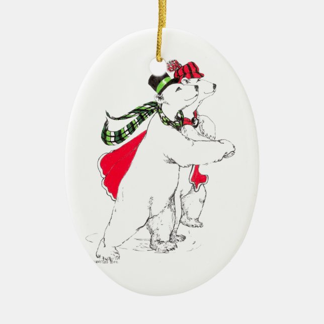 Funny Alaska Wildlife Christmas Oval Ornament (Front)