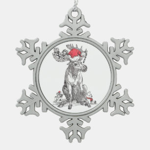 Funny Alaska Wildlife Christmas Snowflake Ornament