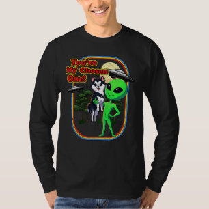 Funny Alaskan Klee Kai Alien You're Chosen One UFO T-Shirt