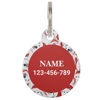 Funny Alaskan Malamute Name Christmas Pattern Pet Tag