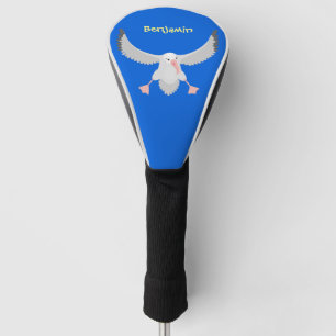 Funny albatross bird flying cartoon personalised golf head cover