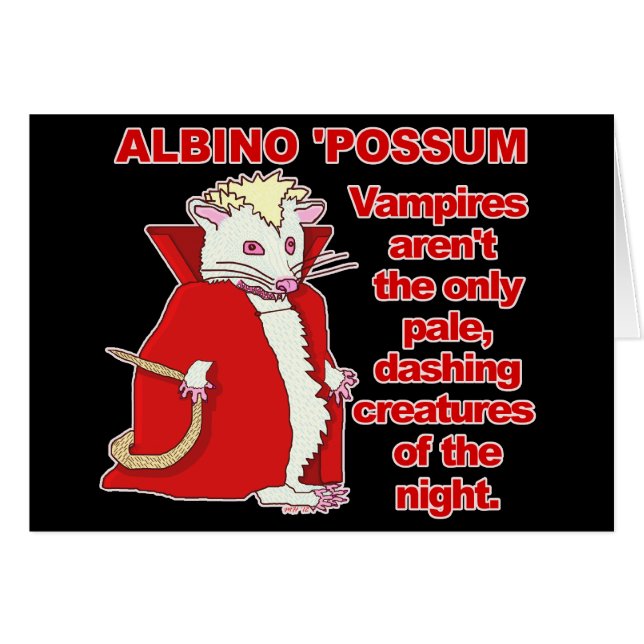 Funny Albino Possum Vampire Animal (Front Horizontal)