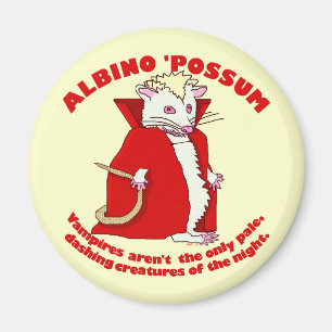 Funny Albino Possum Vampire Animal Humour Magnet