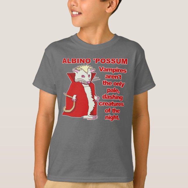 Funny Albino Possum Vampire Animal T-Shirt (Front)