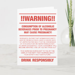 Funny alcohol and pregnancy warning announcement