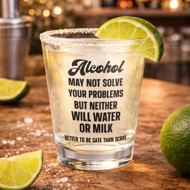 Funny Alcohol May Not Solve Your Problems Shot Glass (Creator Uploaded)