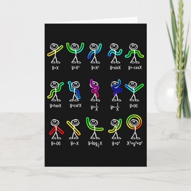 Funny Algebra Dance Function Math Teacher Geek Gif Card (Front)