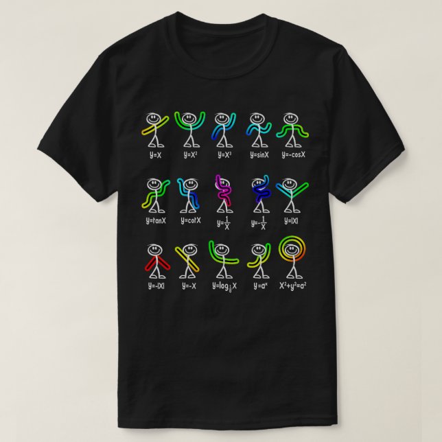 Funny Algebra Dance Function Math Teacher Geek Gif T-Shirt (Design Front)