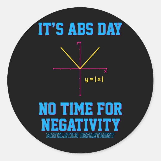 Funny Algebra Its Abs Day Math Teacher Mathematics Classic Round Sticker (Front)