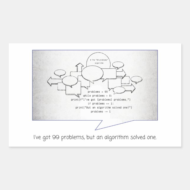 Funny Algorithm Rectangular Sticker (Front)
