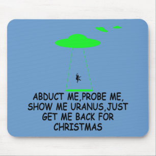Funny alien abduction mouse mat