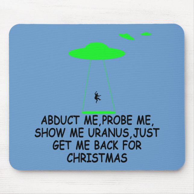 Funny alien abduction mouse mat (Front)