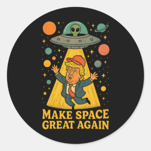 Funny Alien Abduction Trump Ufo Space Humour Tee Classic Round Sticker
