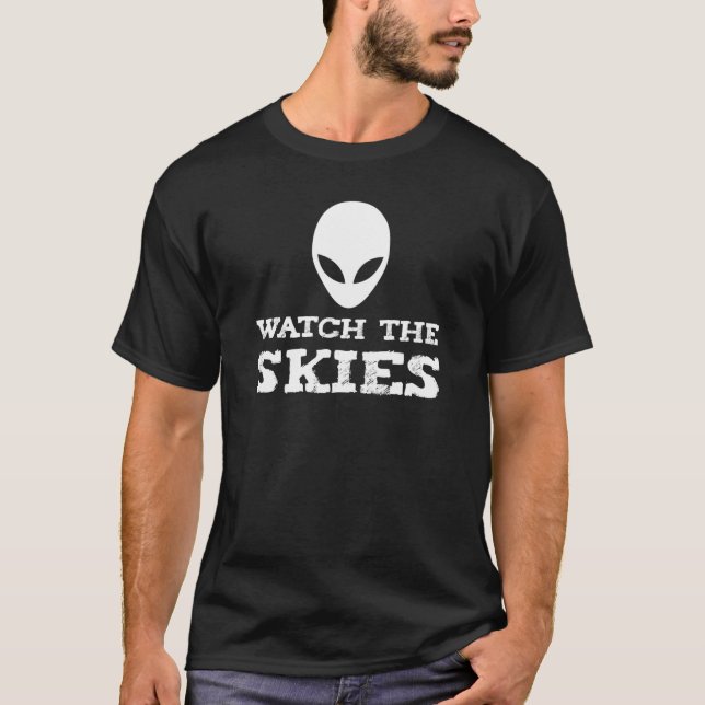 Funny Alien Abduction UFO New Jersey Drones  T-Shirt (Front)