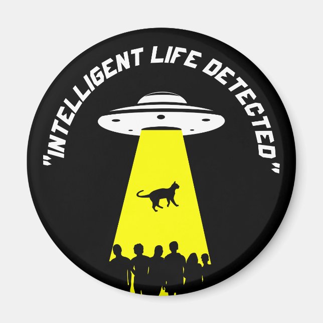 Funny Alien Cat Abduction Magnet (Front)