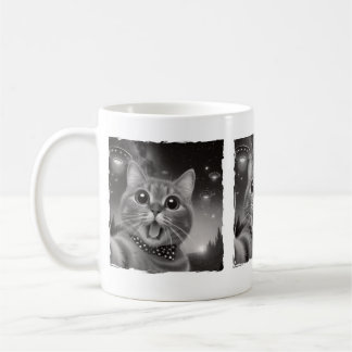 Funny Alien Cat Abduction Surprised UFOs Cat Lover Coffee Mug
