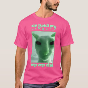 Funny Alien Cat Brainrot Meme Gift T-Shirt
